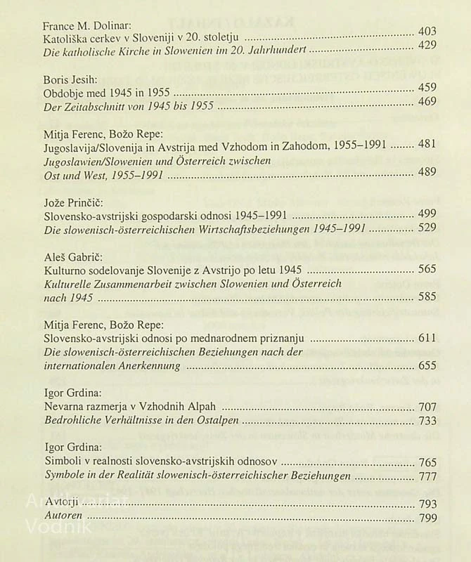 SLOVENSKO-AVSTRIJSKI ODNOSI V 20. STOLETJU