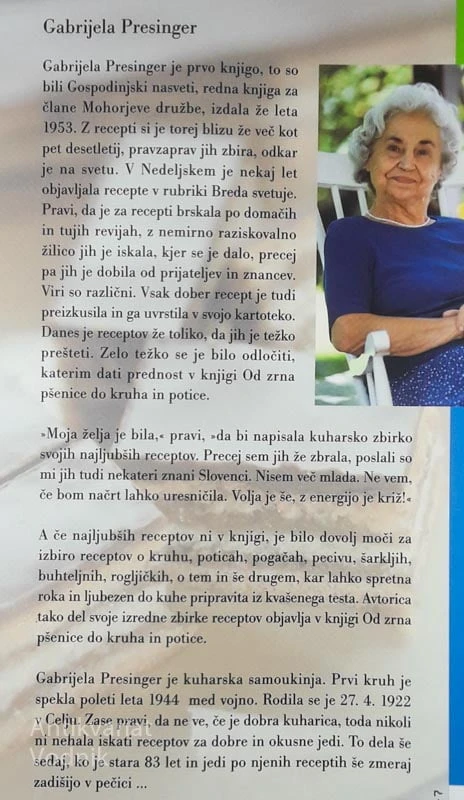 OD ZRNA PŠENICE DO KRUHA IN POTICE, Gabrijela Presinger