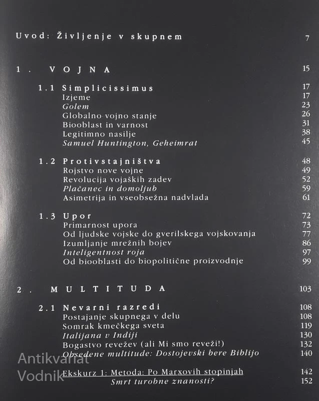 MULTITUDA, Antonio Negri in Michael Hardt
