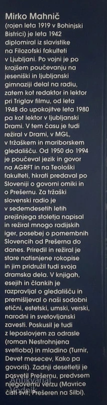 PREŠEREN NA SILBI, Mirko Mahnič