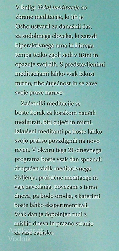 TEČAJ MEDITACIJE; 21-DNEVNI IZKUSTVENI PROGRAM, Osho
