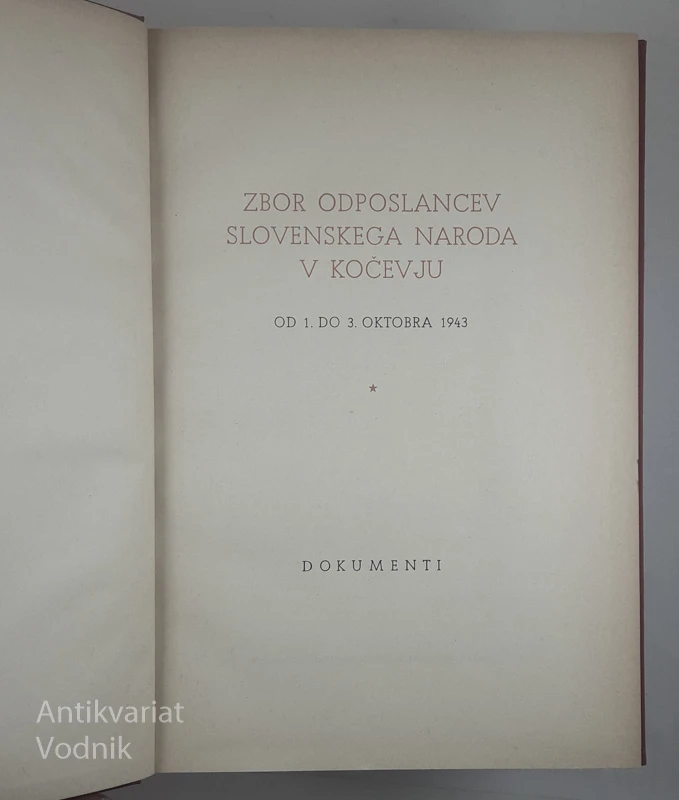ZBOR ODPOSLANCEV SLOVENSKEGA NARODA OD 1.3 DO 3. OKTOBRA 1943