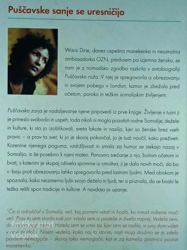 PUŠČAVSKA ZARJA, Waris Dirie in Jeanne D’Haem