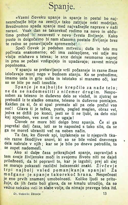 KAKO SI OHRANIMO LJUBO ZDRAVJE, Dr. Herman Vedenik (3. snopič)