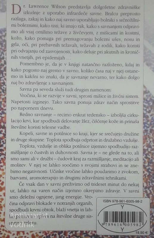 SAVNANJE; ZDRAVILNA MOČ INFRARDEČE SAVNE, dr. Lawrence Wilson
