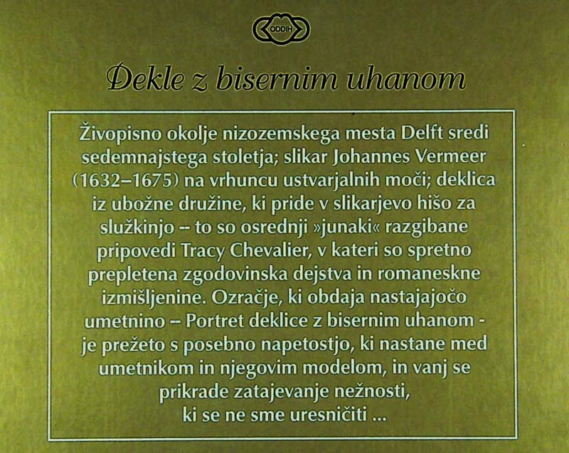 DEKLE Z BISERNI UHANOM, Tracy Chevalier