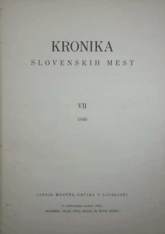 KRONIKA SLOVENSKIH MEST VII, več avtorjev