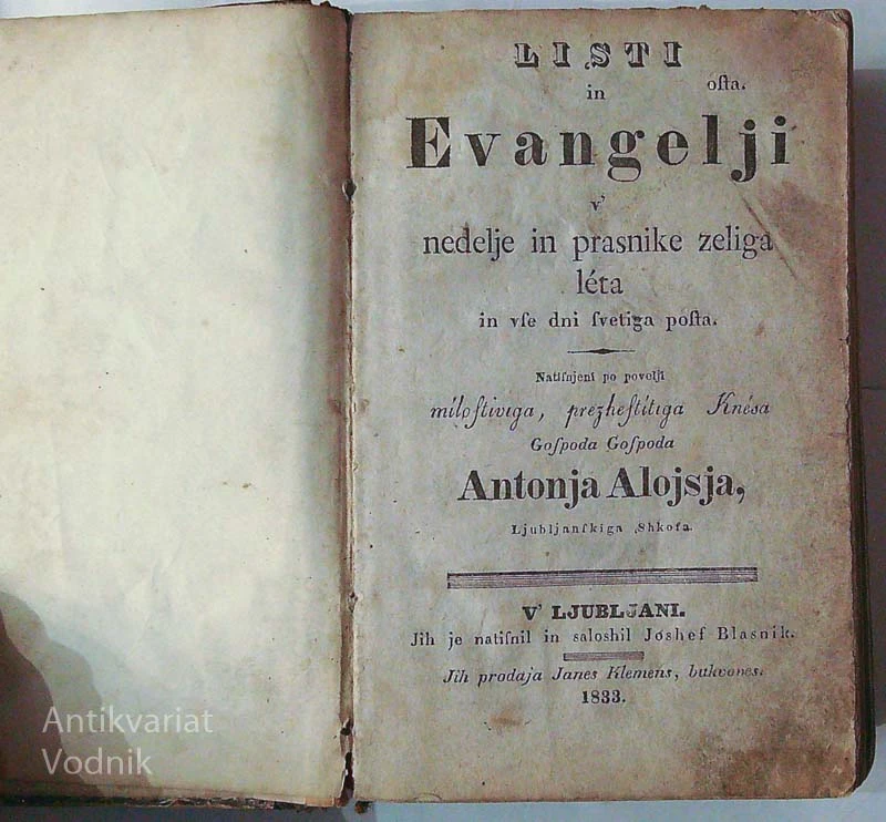 LISTI IN EVANGELJI V NEDELJE IN PRASNIKE ZELIGA LETA IN VFE DNI FVETIGA POFTA