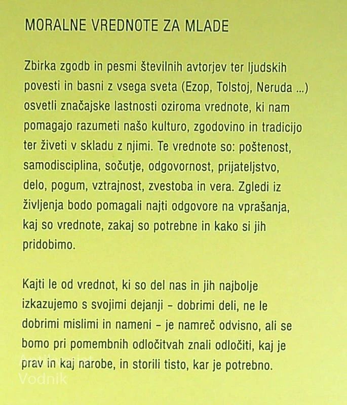 MORALNE VREDNOTE ZA MLADE, William J. Bennett