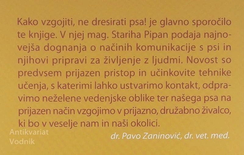 VZGOJIMO PSA UČINKOVITO, A PRIJAZNO, Sabina Stariha Pipan