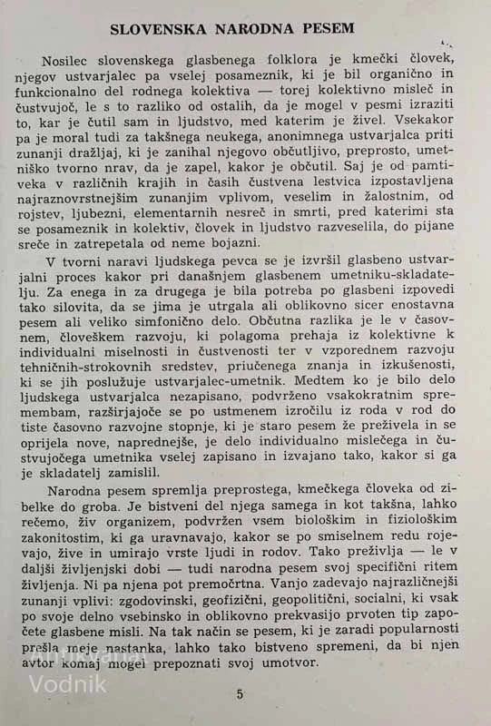 SLOVENSKA NARODNA PESEM, Akad. pevski zbor Tone Tomšič, dirigent R. Gobec