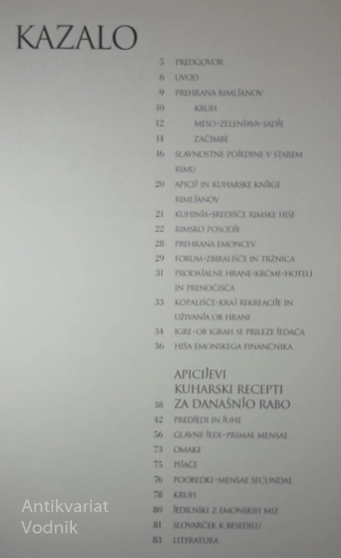 EMONA IN RIMSKA KUHINJA, APICIJEVI RECEPTI ZA DANAŠNJO RABO, Ljudmila Plesničar-Gec