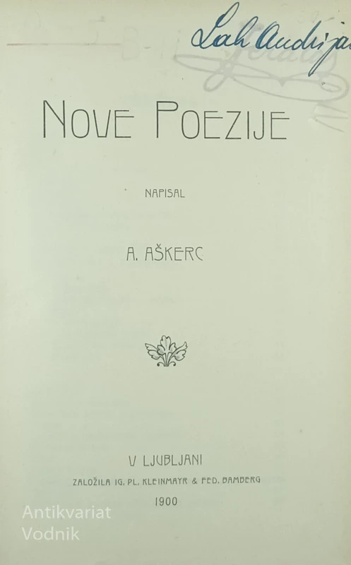 NOVE POEZIJE, A. Aškerc