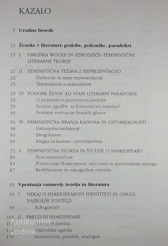 SHAKESPEAROVE SESTRE: FEMINIZEM, PSIHOANALIZA, LITERATURA, Valerija Vendramin