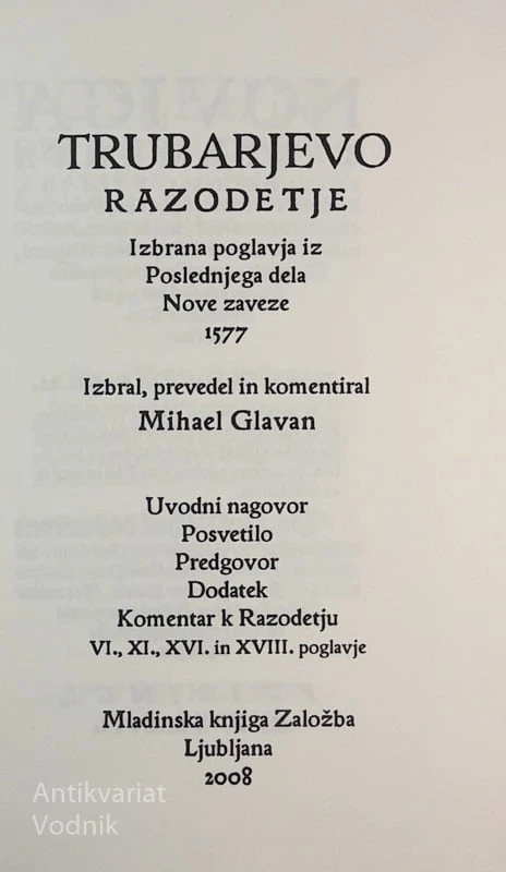 TRUBARJEVO RAZODETJE, zbral Mihael Glavan