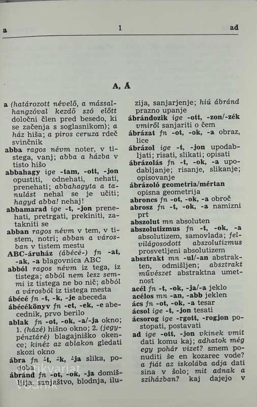 MADŽARSKO – SLOVENSKI SLOVAR Z IZBRANIM ŠOLSKIM BESEDIŠČEM, Jože Hradil