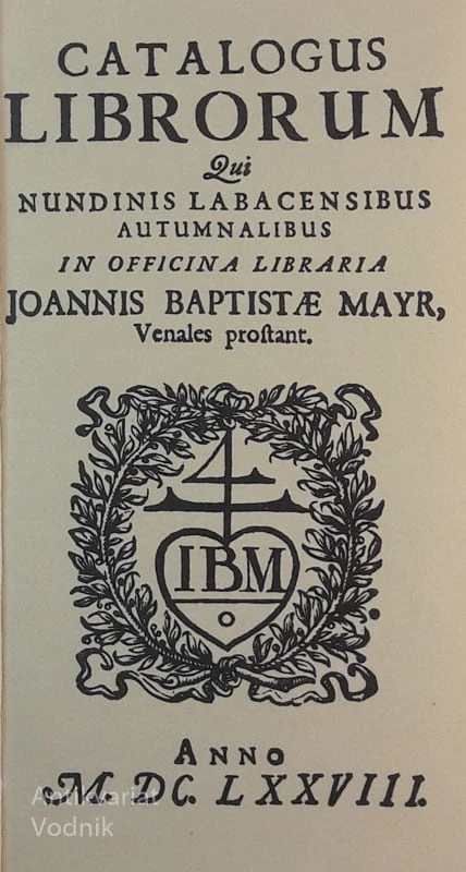 L. B. Meyr, CATALOGUS LIBRORUM 1678, Faksimile