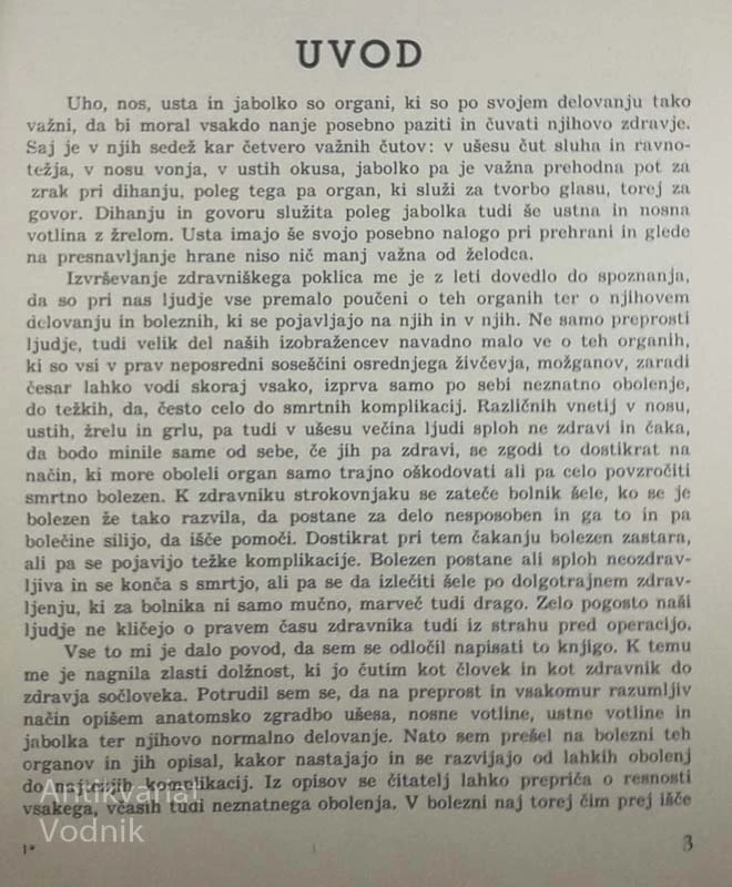 O BOLEZNI UŠESA, NOSA IN GRLA, Dr. Janko Hafner