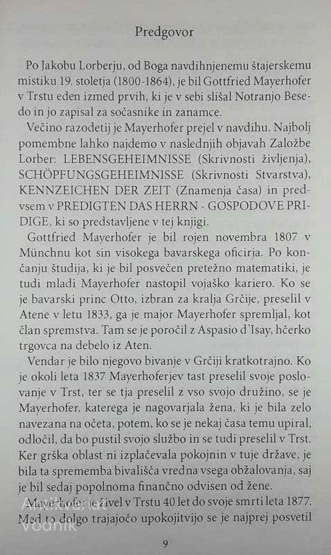 GOSPODOVE PRIDIGE, Gottried Mayerhoffer