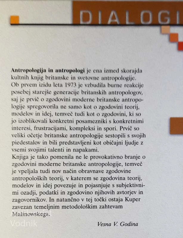 ANTROPOLOGIJA IN ANTROPOLOGI, Adam Kuper