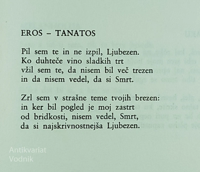 EROS TANATOS, Alojz Gradnik