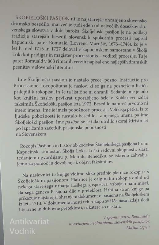 ŠKOFJELOŠKI PASIJON, Oče Romuald
