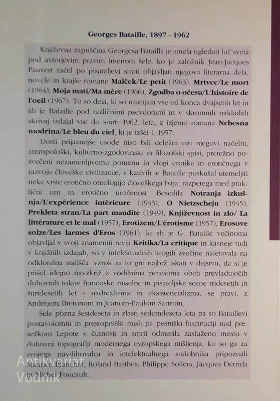ZGODBA O OČESU, Georges Bataille, Paradigme