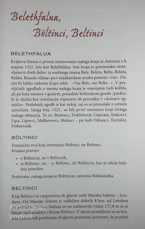 BÖLTINCI INDA BELTINCI DANES, več avtorjev