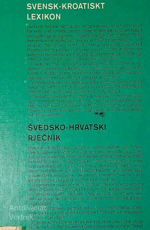 SVENSK-KROATISKT LEXIKON / ŠVEDSKO-HRVATSKI RJEČNIK