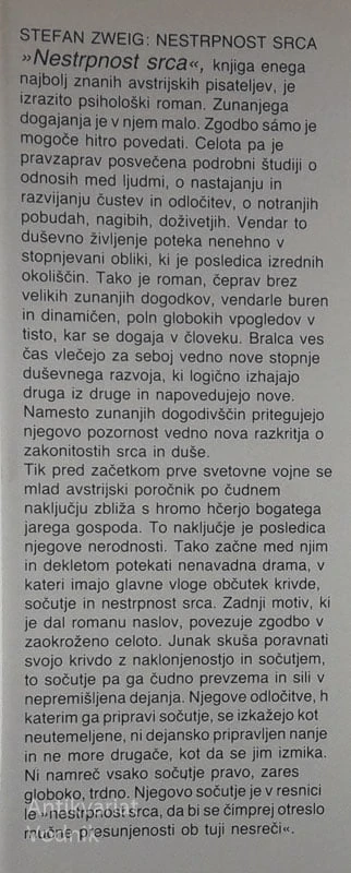 NESTRPNOST SRCA, Stefan Zweig