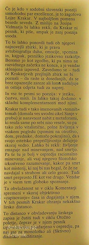TU IN ONSTRAN, Lojze Krakar