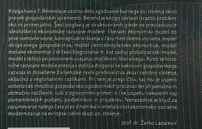 GOSPODARSKA ZGODOVINA EVROPE V 20. STOLETJU, Ivan T. Berend