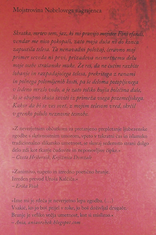IME MI JE RDEČA, Orhan Pamuk
