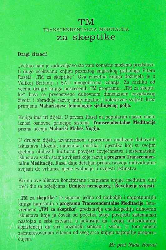 TM; TRANSCENDENTALNA MEDITACIJA ZA SKEPTIKE, Peter Russell