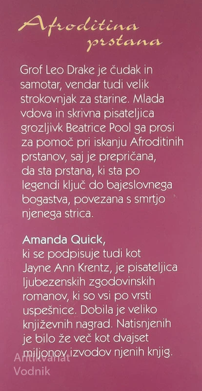 AFRODITINA PRSTANA, Amanda Quick