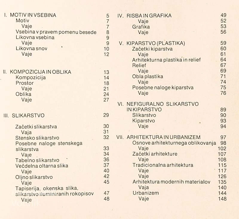 UMETNOSTNA VZGOJA; OSNOVE LIKOVNE UMETNOSTI, Janez Hofler