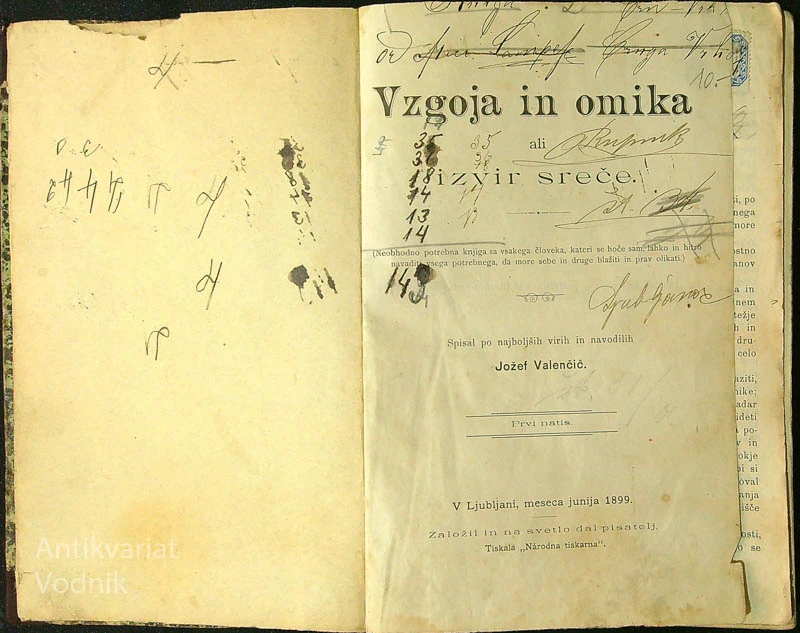 VZGOJA IN OMIKA ALI IZVIR SREČE, Jožef Valenčič
