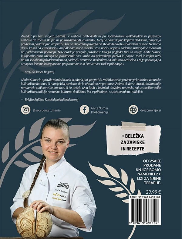 DROŽOMANIJA: KNJIGA O PEKI KRUHA IN PECIVA Z DROŽMI, 3. DOPOLNJENA IZDAJA, Anita Šumer