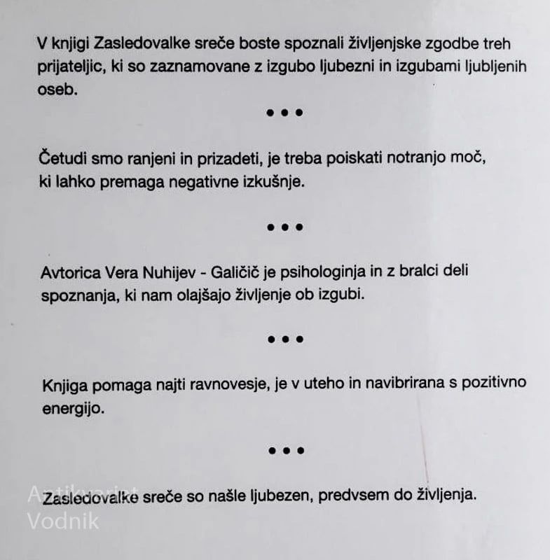 ZASLEDOVALKE SREČE, Vera Nuhijev – Galčič