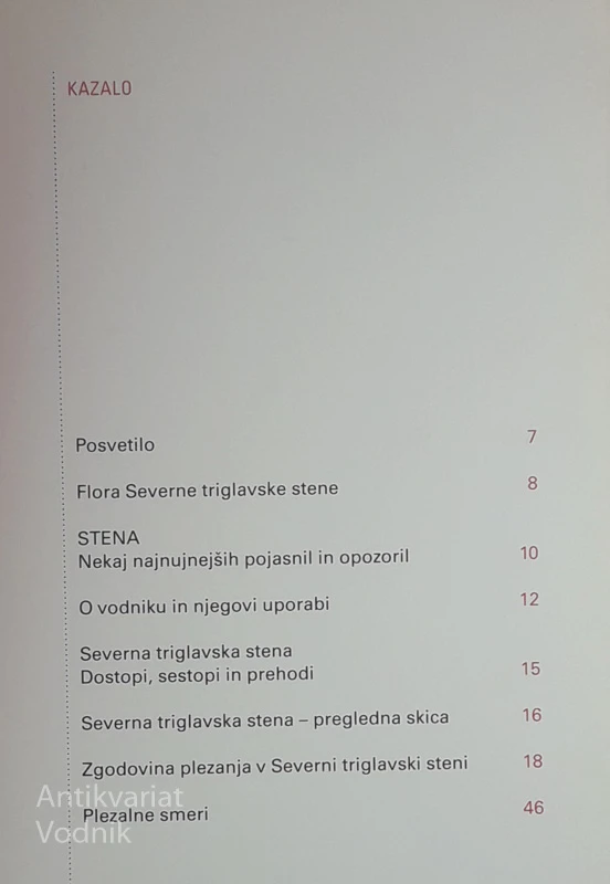 STENA – SEVERNA STENA TRIGLAVA, ALPINISTIČNI VODNIK, M. Valič, M. Prezelj & J. Skok
