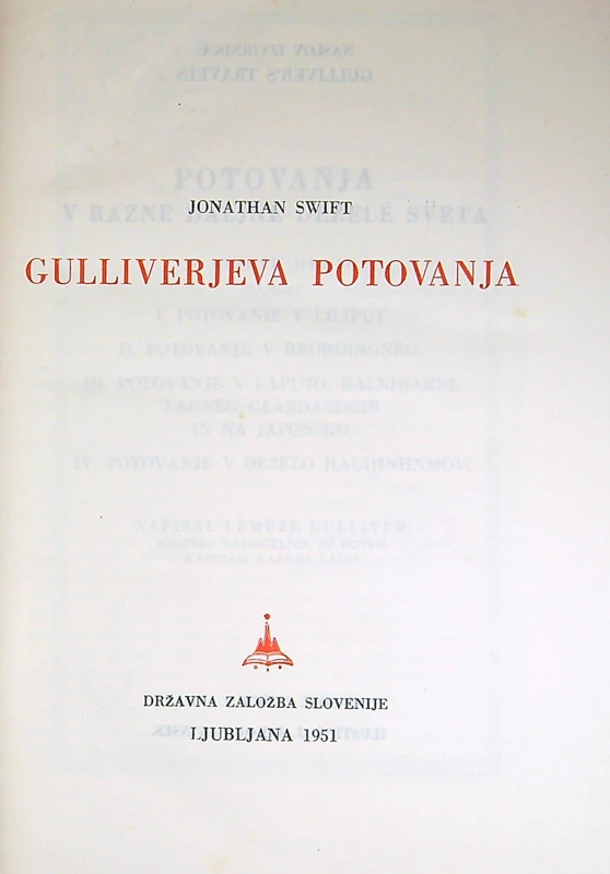 GULLIVERJEVA POTOVANJA, Jonathan Swift