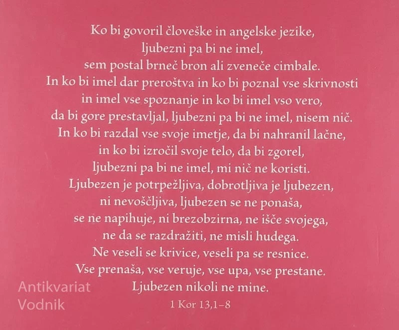 LJUBEZEN NIKOLI NE MINE (najlepši reki in odlomki iz Svetega pisma)