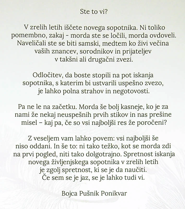 VSI NAJBOLJŠI (ŠE) NISO POROČENI, Bojca Pušnik Ponikvar