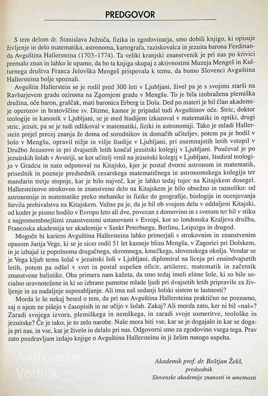 HALLERSTEIN; KITAJSKI ASTRONOM IZ MENGŠA, Stanislav Južnič