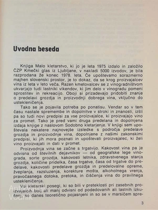 SODOBNO KLETARJENJE, Slavica Šikovec
