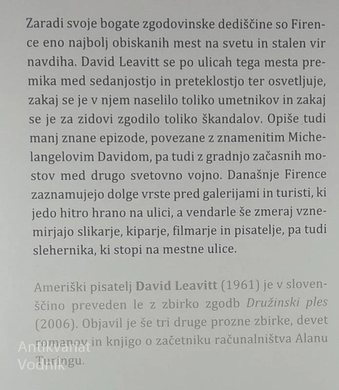 FIRENCE, OBČUTLJIV PRIMER, David Leavitt