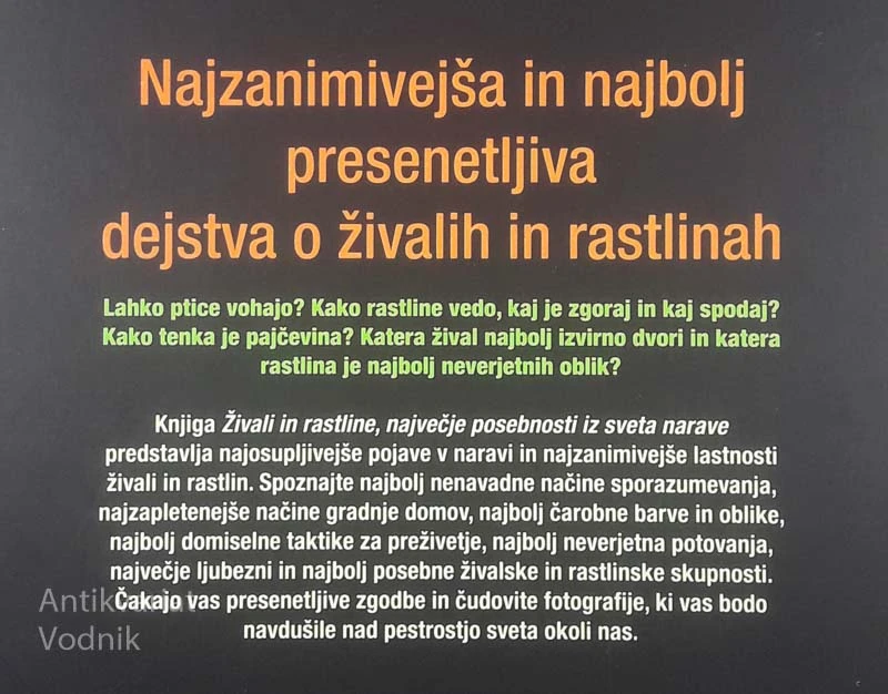 ŽIVALI IN RASTLINE; NAJVEČJE POSEBNOSTI IZ SVETA NARAVE