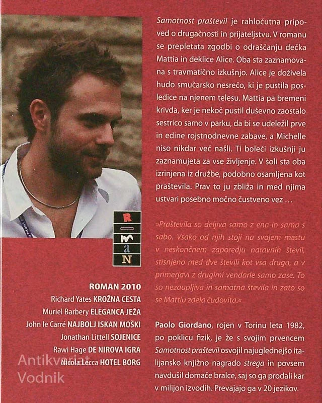 SAMOTNOST PRAŠTEVIL, Paolo Giordano