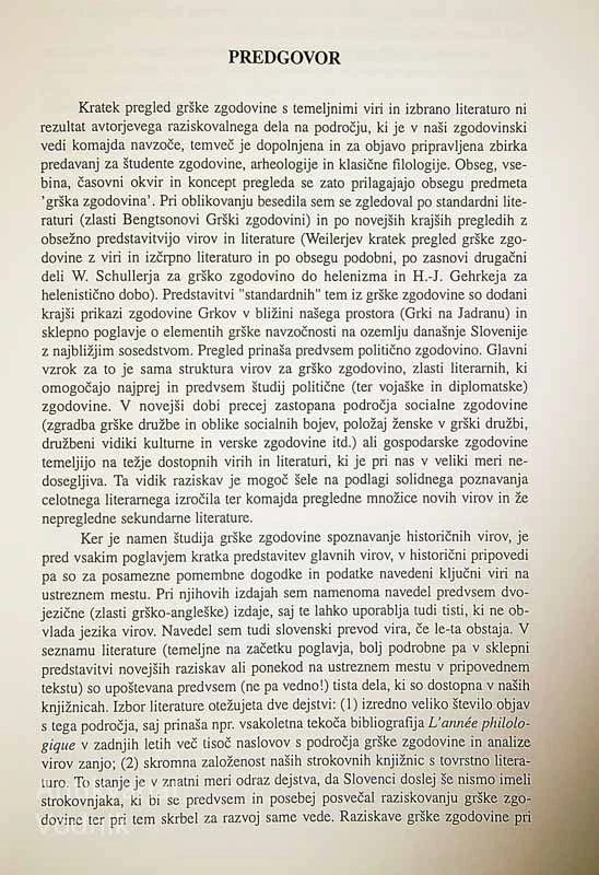 GRŠKA ZGODOVINA; KRATEK PREGLED S TEMELJNIMI VIRI IN IZBRANO LITERATURO, Rajko Bratož