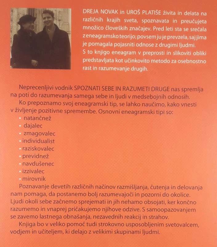 SPOZNATI SEBE IN RAZUMETI DRUGE S POMOČJO ENEAGRAMA, Dreja Novak in Uroš Platiše